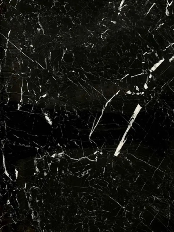 Mármol Negro Marquina, negro con vetas blancas finas