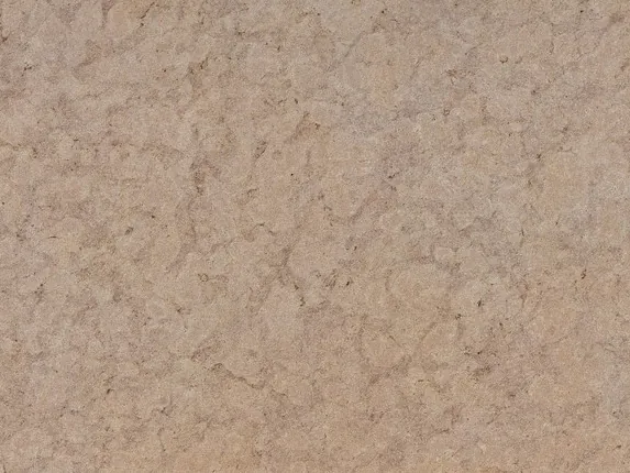 Detalle de la Arenisca Santafiora Fiorita: la red de manchas y el grano de la piedra, en superficie mate.