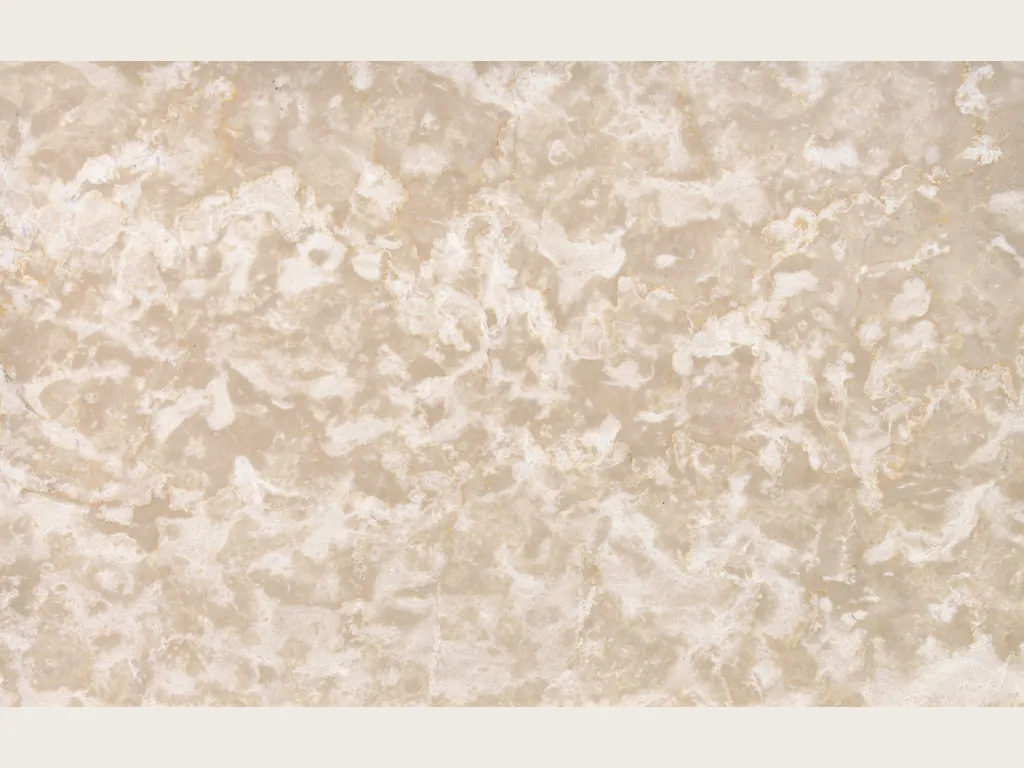 Placa de mármol beige Botticino Fiorito: fondo beige rosado con manchas claras tipo flor