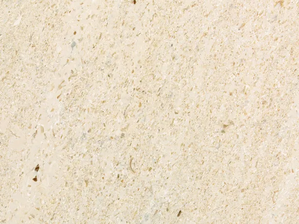 Detalle del Mármol Fior di Crema: grano fino mate con trazos horizontales leves sobre el crema