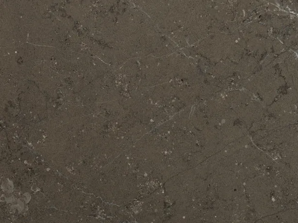 Detalle del Mármol Gris Antracite: motas claras y veta blanca fina sobre el gris topo pulido