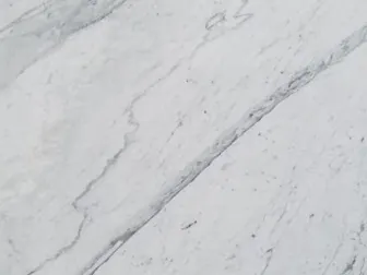 Detalle del Statuarietto: vetas gris azulado en diagonal y vetas finas ramificadas sobre el blanco