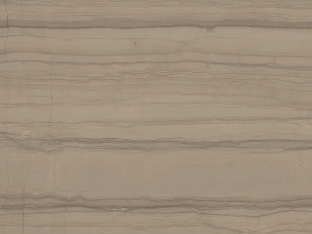 Detalle del mármol beige Striato Elegante: líneas paralelas apretadas sobre el beige topo mate